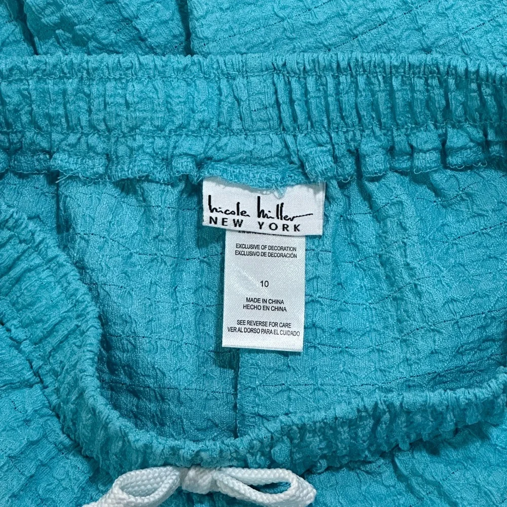 Nicole Miller. Girl(10) Aqua Blue Waffle Pajama/Over swimsuit/ beach pants